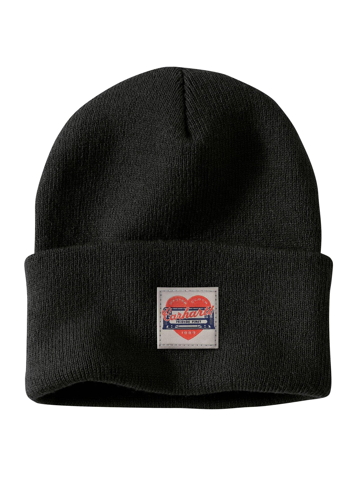 CARHARTT KNIT HEART PATCH TOQUE - BLACK