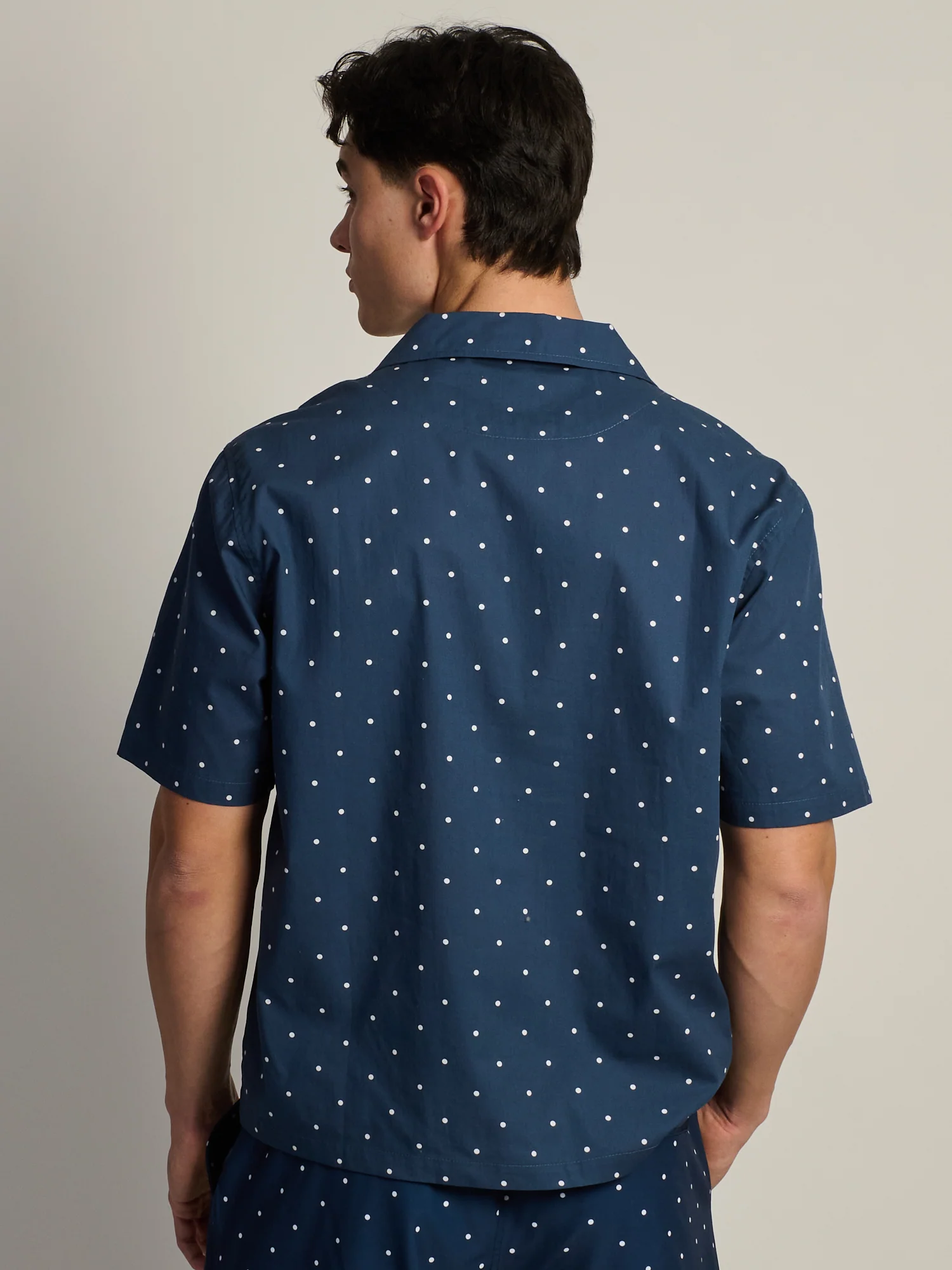 KOLBY DOTS S/C WOVEN SHIRT - NAVY - Image 4