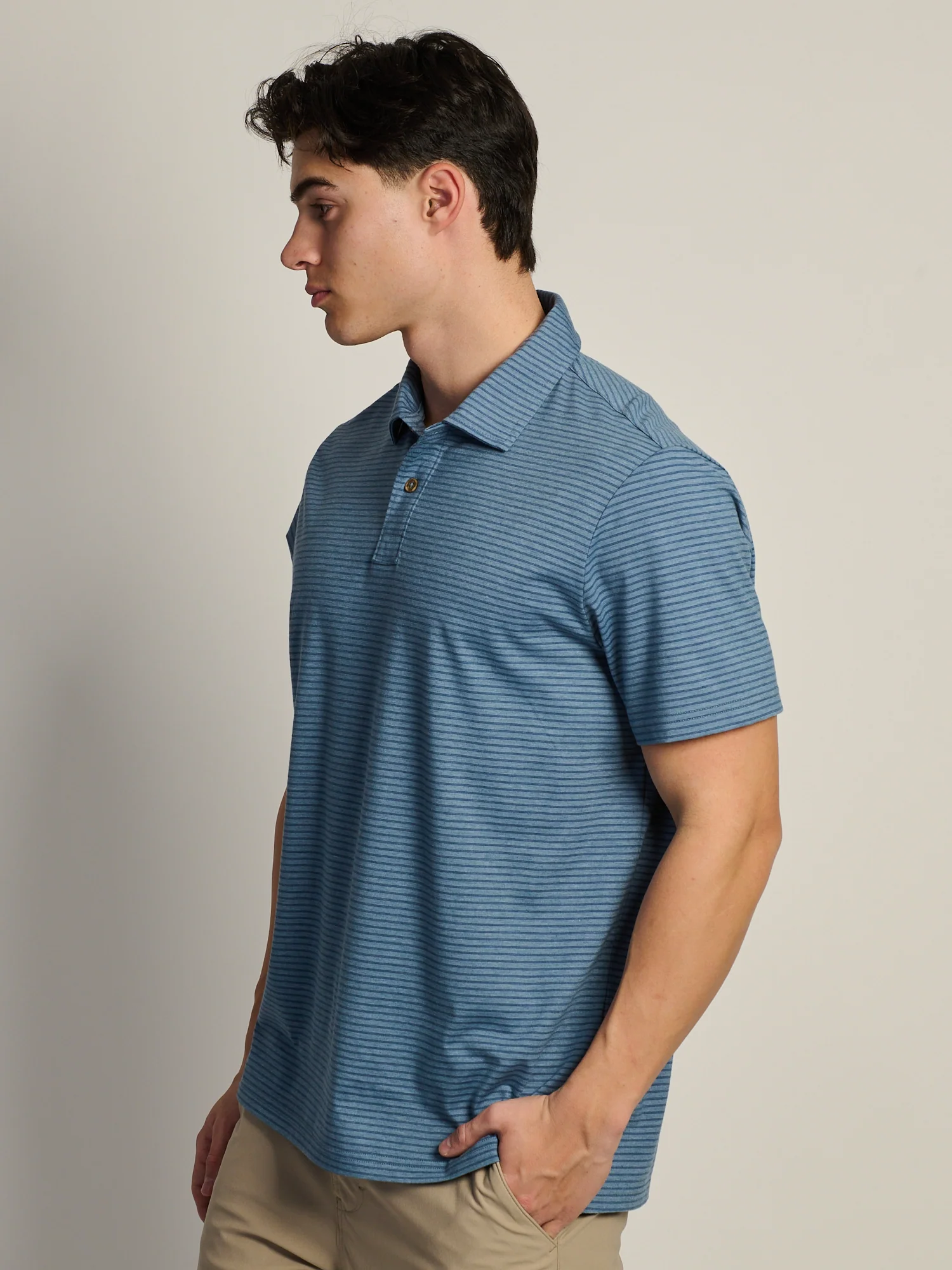 KOLBY KEEP COOL LIGHTWEIGHT POLO - BLUE - Image 3