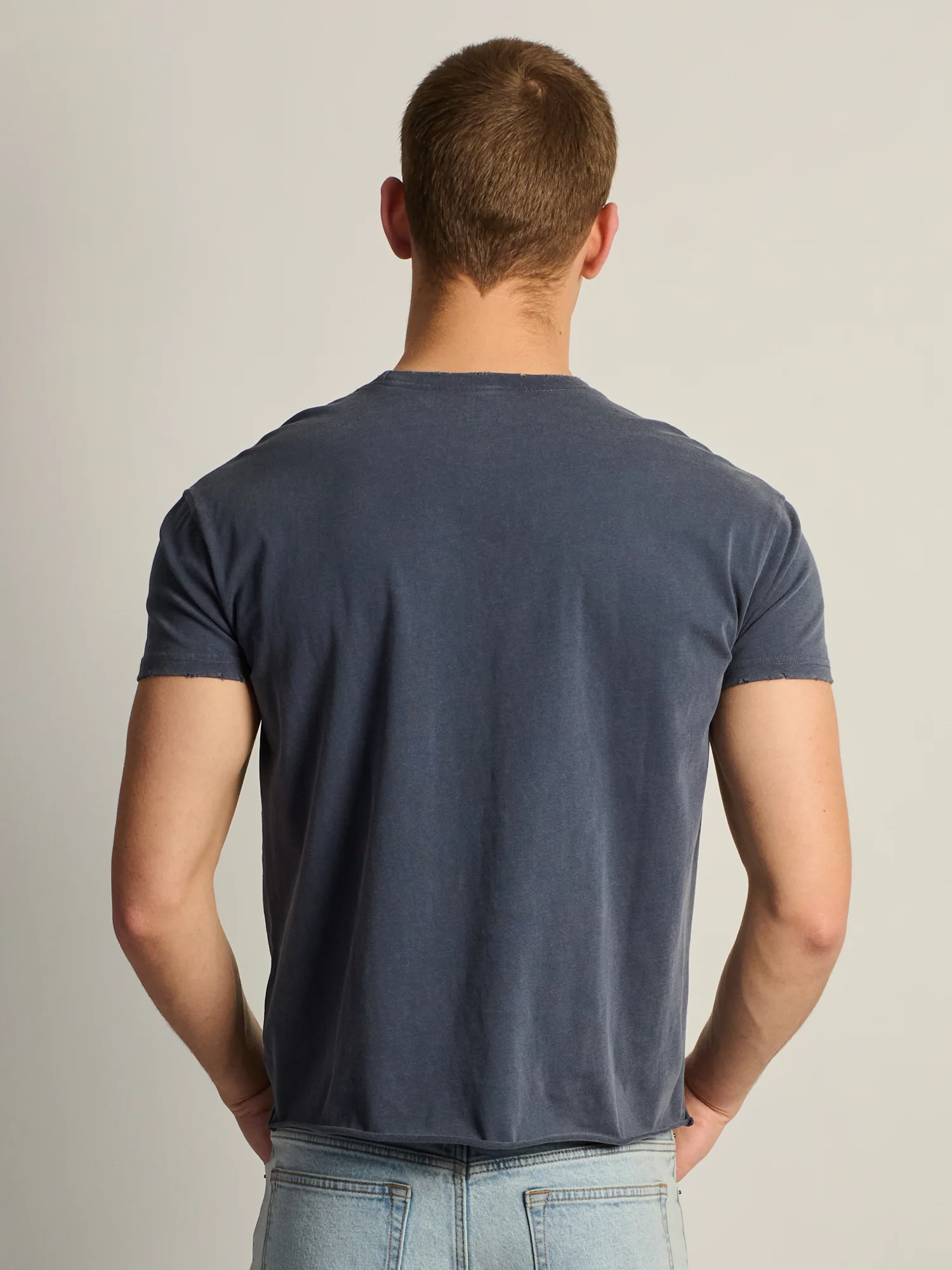 KOLBY SHORT CUT MUSCLE TEE - NAVY - Image 4