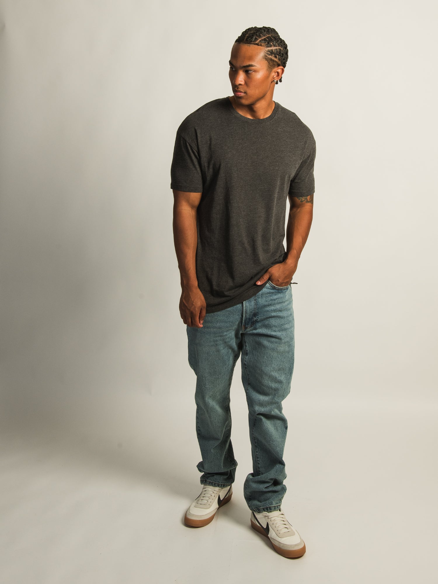LONG FIT TEE - DARK GREY - Image 2
