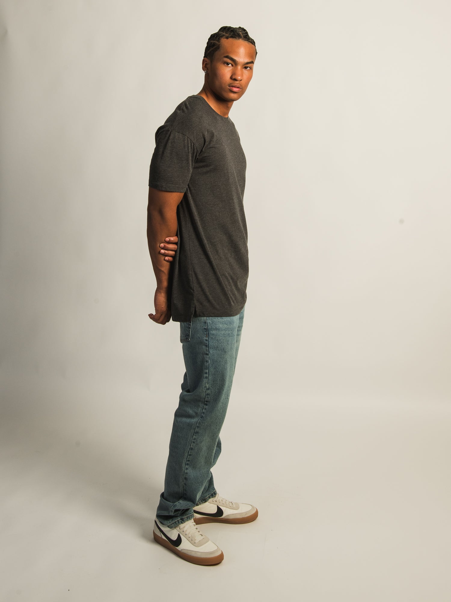 LONG FIT TEE - DARK GREY - Image 4