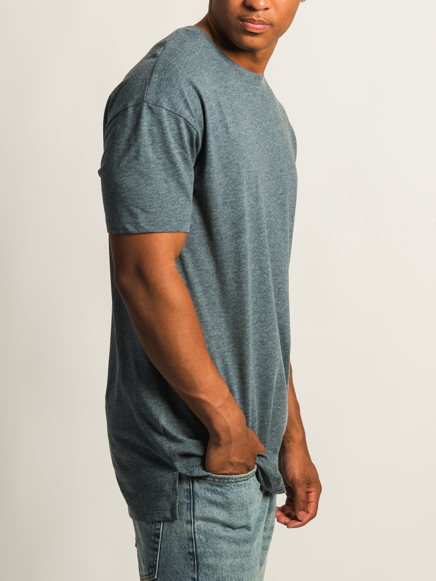 LONG FIT TEE- NAVY - Image 4